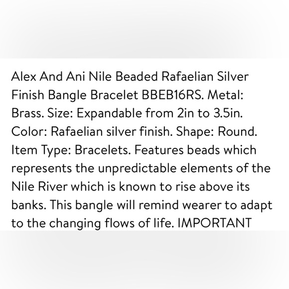 Alex and Ani Power of Positivity Nile Beaded Rafaelian Silver Charm Bracelet - Picture 4 of 6